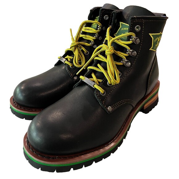 John Deere Skechers Cascades Mens sz 11 Black Leather Work Boots 6” Goodyear NEW main image 14
